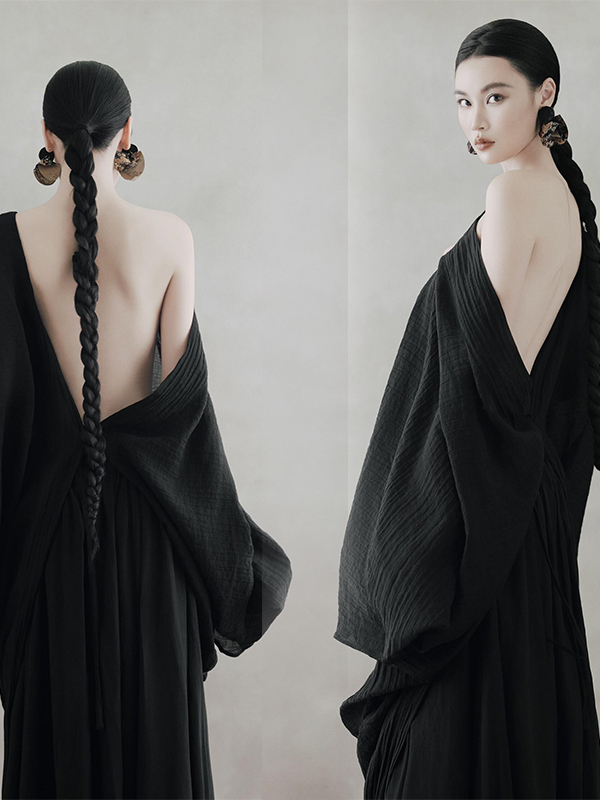 Photography Zen - Gaun Hitam Tanpa Punggung Wanita Gaya