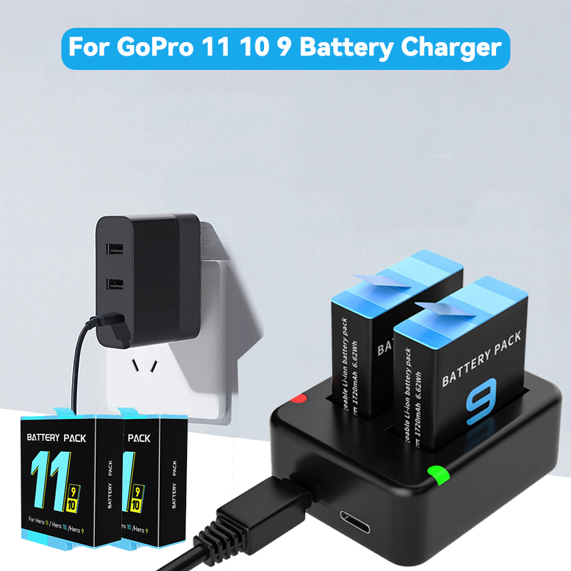Gopro Action Camera Hero 11 Black - Pengisi daya baterai ganda, Slot Port
