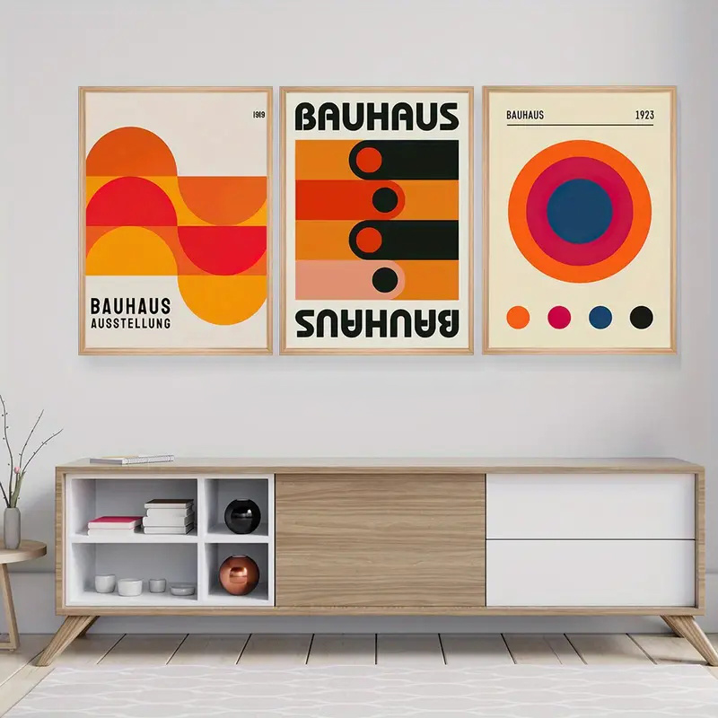 Photography Course - 3 Buah/Set Poster Ilustrasi Abstrak Bauhaus