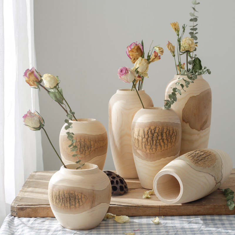 Photography Zen - Vas Bunga Kering Minimalis Kayu Alami
