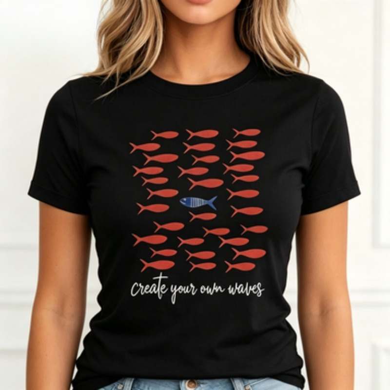 Photography Logo - Kaos Wanita Katun O-Neck Motif Huruf