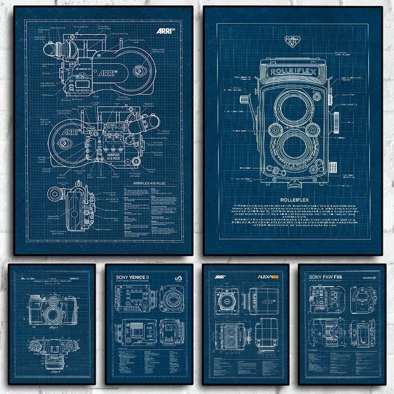 Photography Landscape - Vintage Leica Kamera Cetak Biru Poster