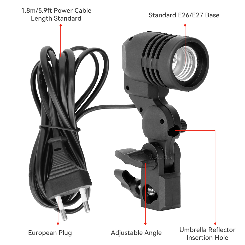 Pemegang bohlam kepala tunggal - Photography Umbrella Lights ulasan dan harga
