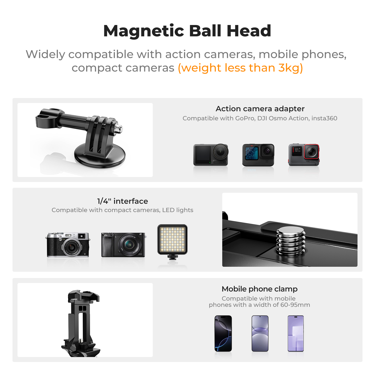 K&F CONCEPT Dudukan Kamera Mag - Gopro Action Camera Hero 11 Black ulasan dan harga